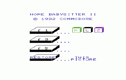 Home Babysitter title screen for Vic-20